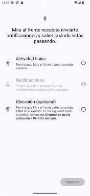 Notificaciones mirar al frente Android