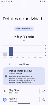 Detalles de actividad Android