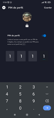 PIN de perfil Disney+