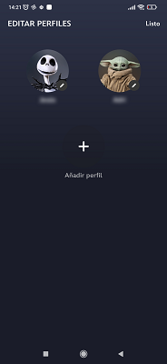 Editar perfiles Disney+