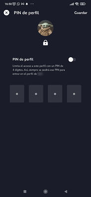 PIN de perfil Disney+