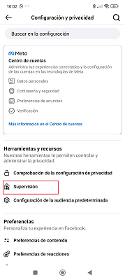 Configuración y privacidad Facebook