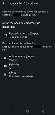 Restricciones de contenido Google Family Link