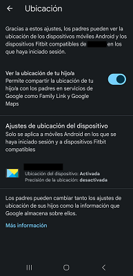 Control sobre la ubicación Google Family Link