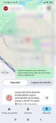 Ubicación en tiempo real Google Family Link