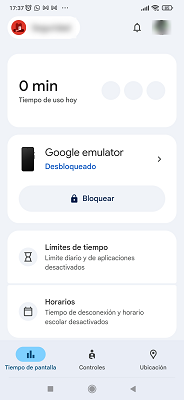 Tiempo de pantalla Google Family Link
