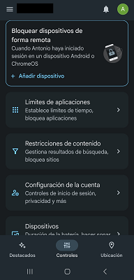 Controles de cuenta Google Family Link