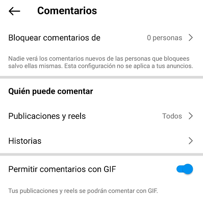Filtro de comentarios Instagram