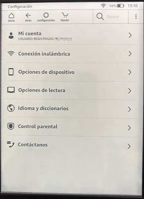 Configuración Kindle
