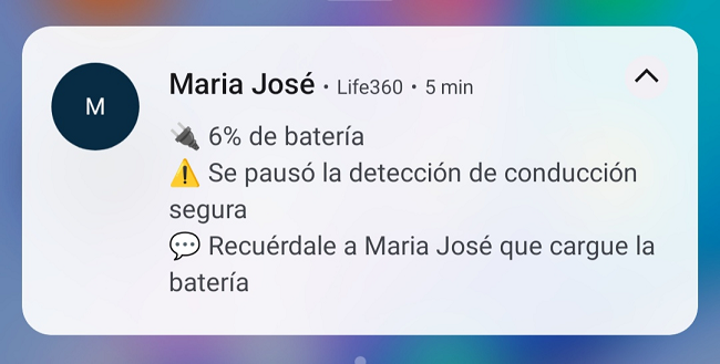Notificaciones de alerta Life360