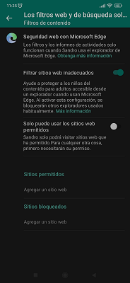 Filtros web y de búsqueda Microsoft