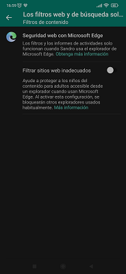 Filtros web y de búsqueda Microsoft