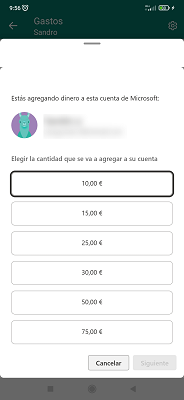 Configuración de gasto Microsoft