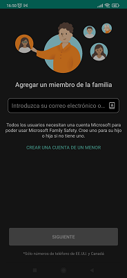 Agregar un miembro de la familia Microsoft