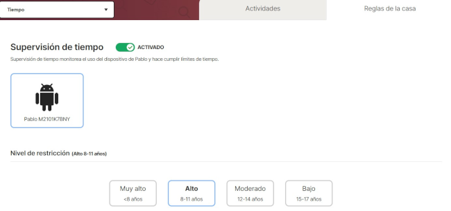 Supervisión de tiempo Norton Family