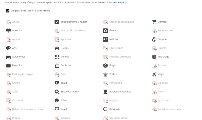 Bloqueo de aplicaciones Norton Family