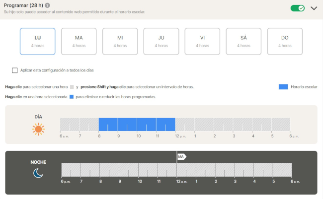 Filtrado de contenido de Norton Family
