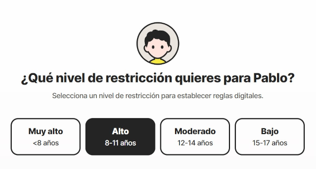 Nivel de restricción de Norton Family