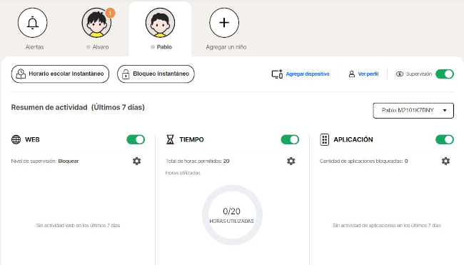 Límite de tiempo de Norton Family