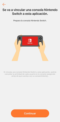 Vinculación entre app y consola Nintendo Switch