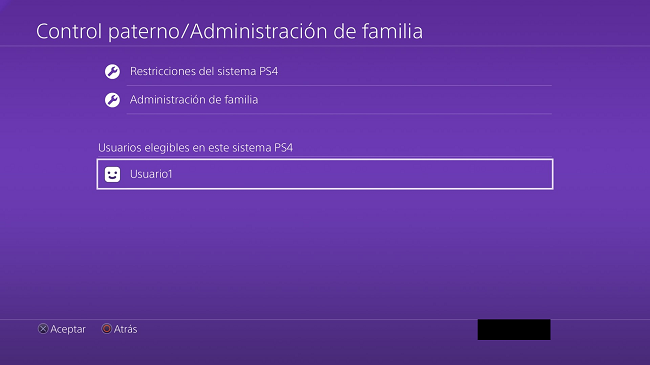 Administración de familia PlayStation