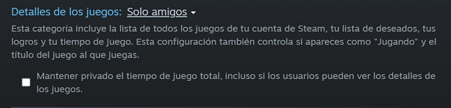 Detalles de los juegos Steam