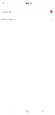 Opciones de buscador de TikTok