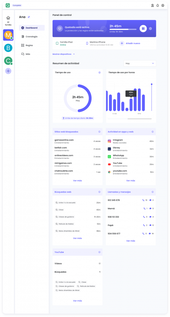 Escritorio de ordenador Qustodio