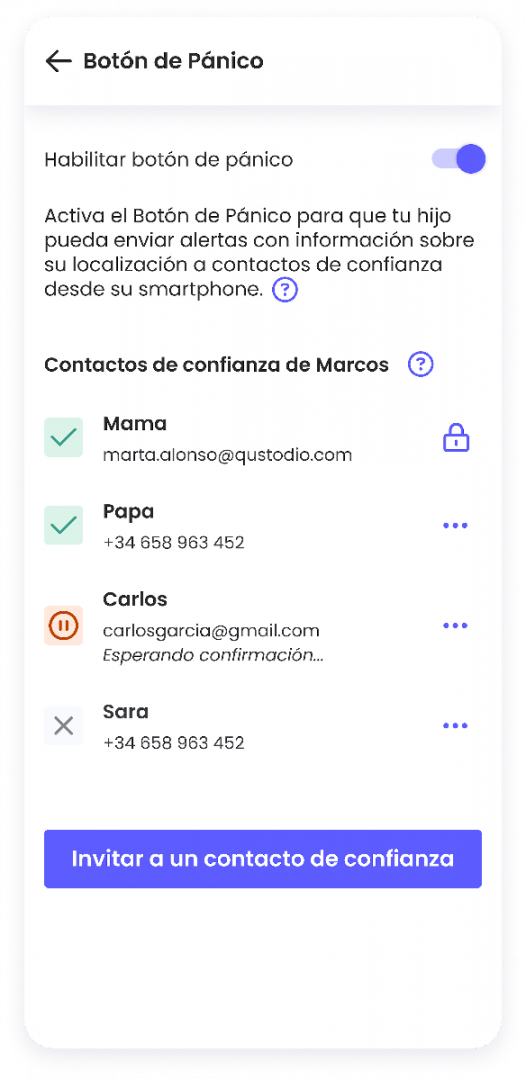 Botón del pánico Qustodio