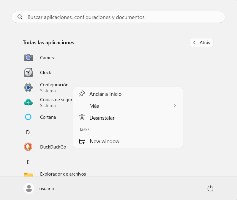 Desinstala en Windows