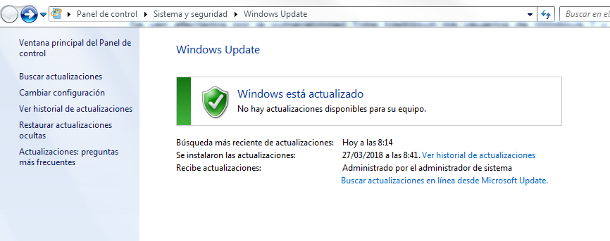 Imagen para ver actualizaciones Windows Imagen Ver actualizaciones en Windows