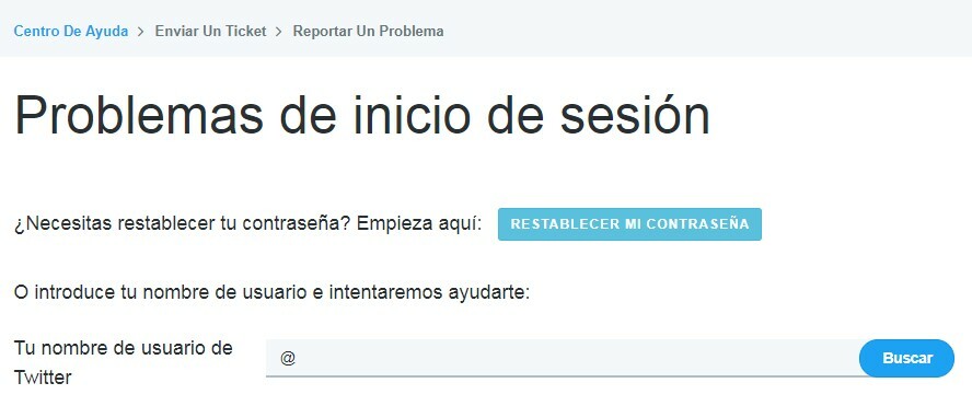 Recuperar acceso cuenta pirateada - Twitter