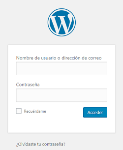 Imagen que muestra el cuadro de diálogo donde se introduce el nombre de usuario y la contraseña para acceder al panel de administración de WordPress