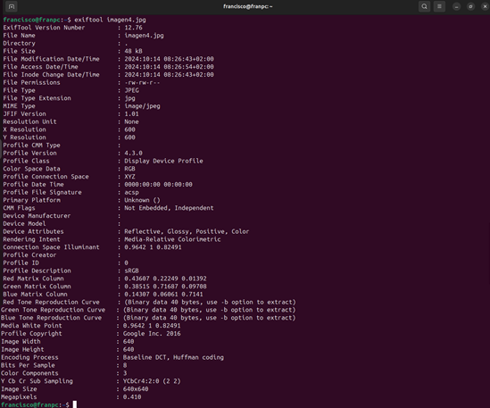 Metadatos disponibles Metadatos disponibles