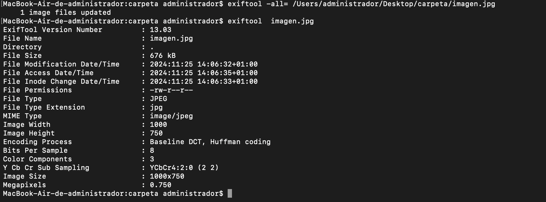 Metadatos modificables Metadatos modificables