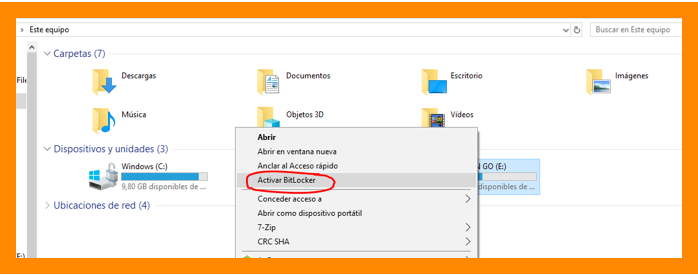 Activar BitLocker en Windows 10 Cómo activar BitLocker en el menú contextual