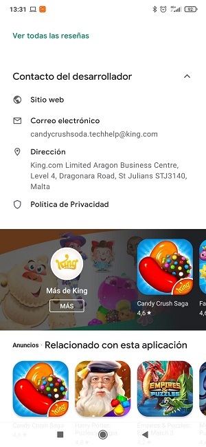 Contacto del desarrollador